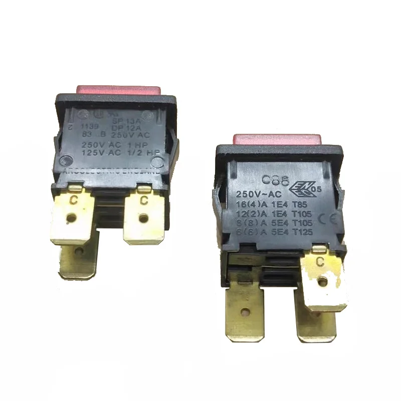 Original vacuum cleaner square power switch accessories Self-locking button with light 3 pin 21*15mm 16A