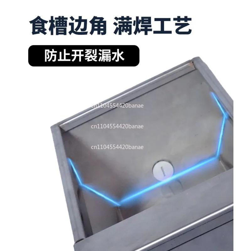 Rectangle stainless steel sink, automatic water dispenser for poultry, large capacity of ducks and geese, with its own float.