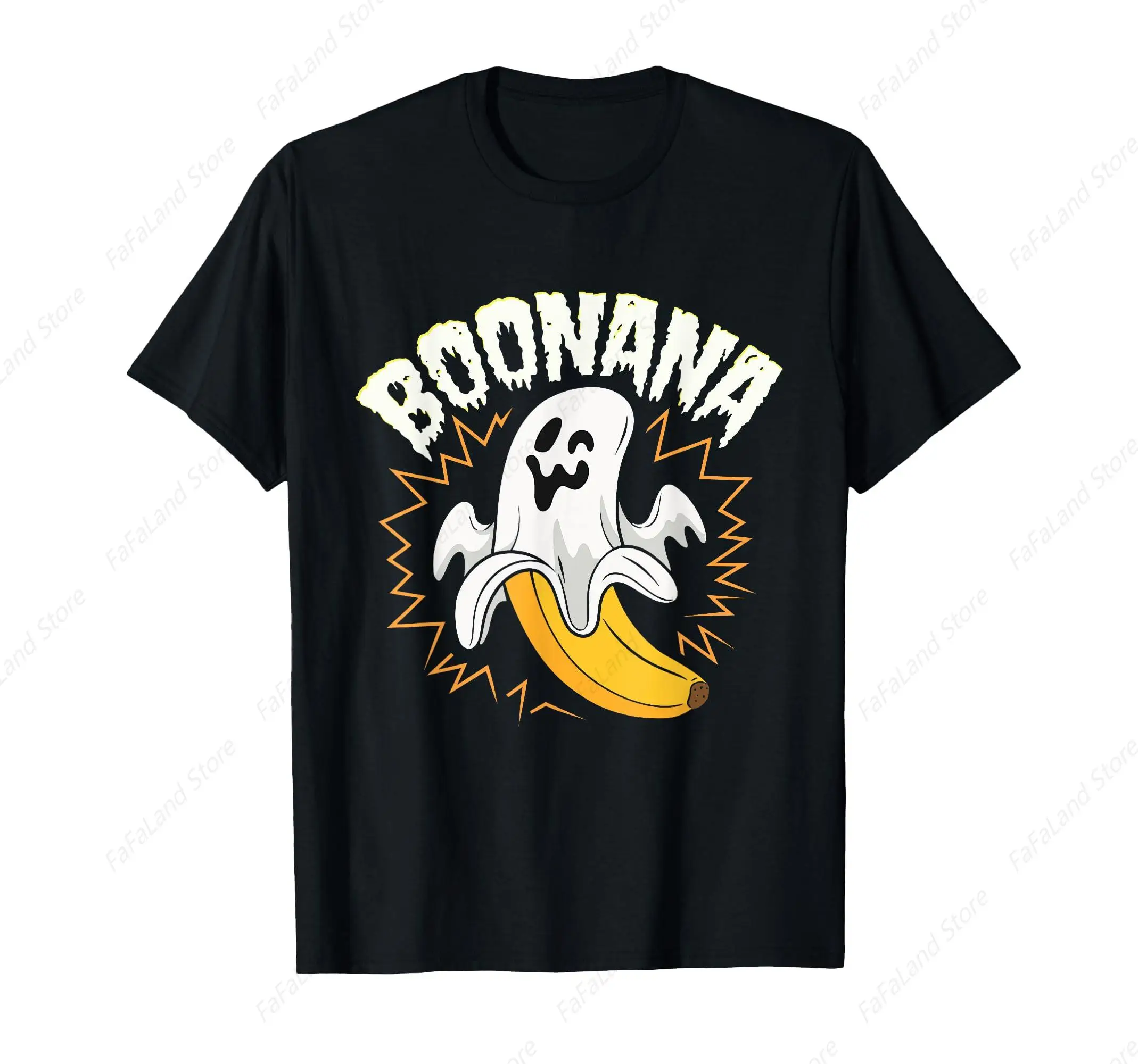 Boonana Cute Ghost Banana Halloween Costume T-Shirt for Men Women Cotton Summer Top Tee