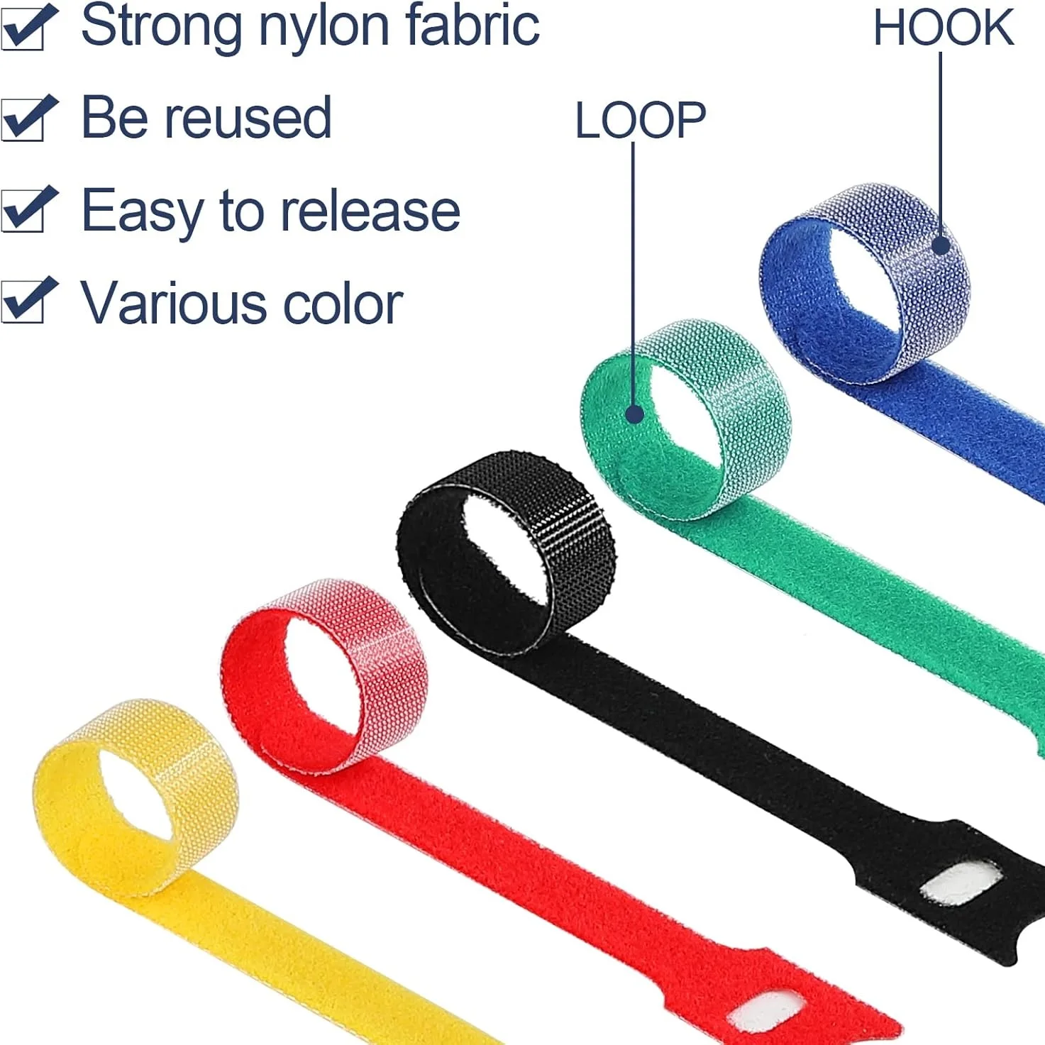 10 PCS Reusable Cable Ties Needle Shape Multi-Purpose Wire Ties Cord Organizer Adjustable Cable Management for Cord Management