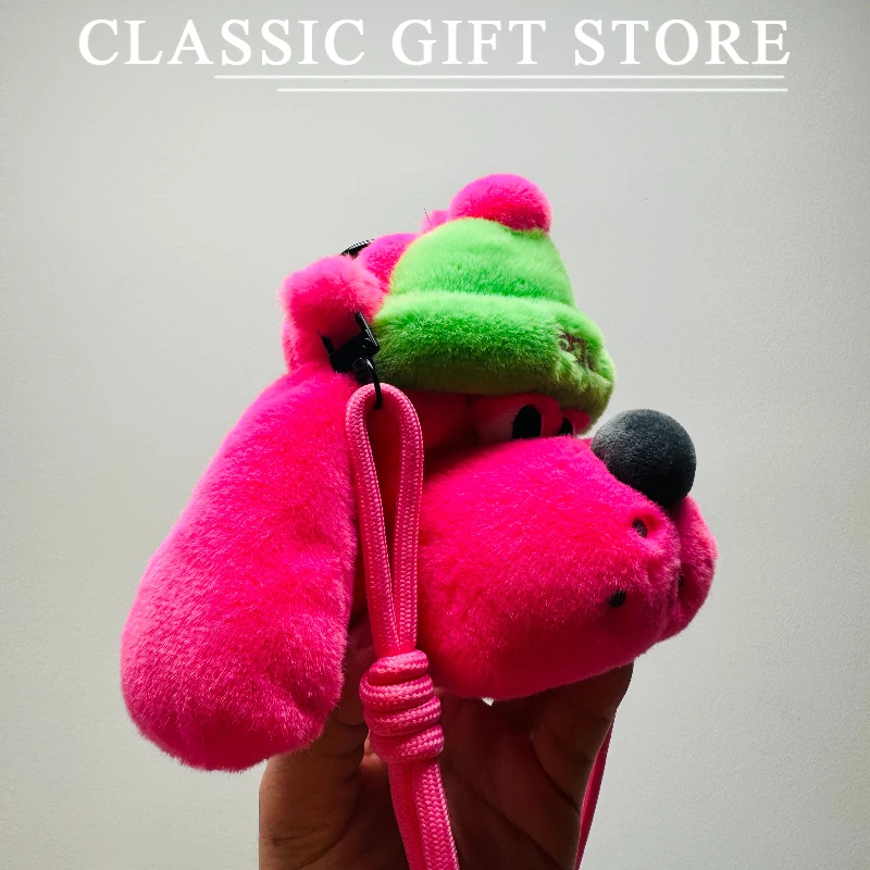 Original Creativity Cartoon Pink Dog Bag Cute Soft Plush Doll Girls Gift  Coin Purse Plush Toy Backpack Girls Birthday Gift