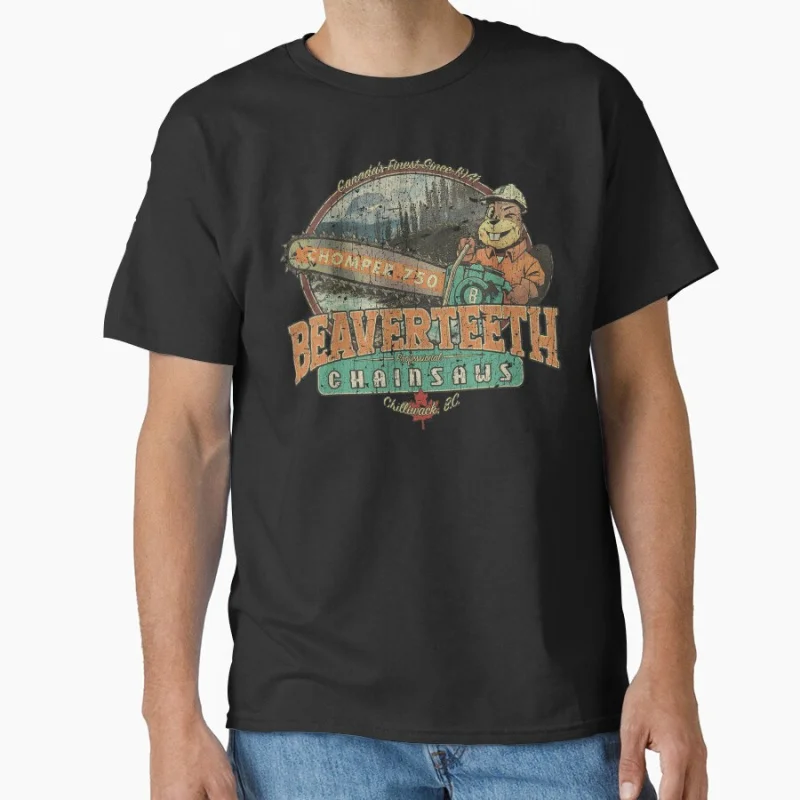 

Beaverteeth Chainsaws 1941 80s Retro Worn print tee Vintage gift T shirt for men Large size Tops S-6XL 100% cotton Clothes