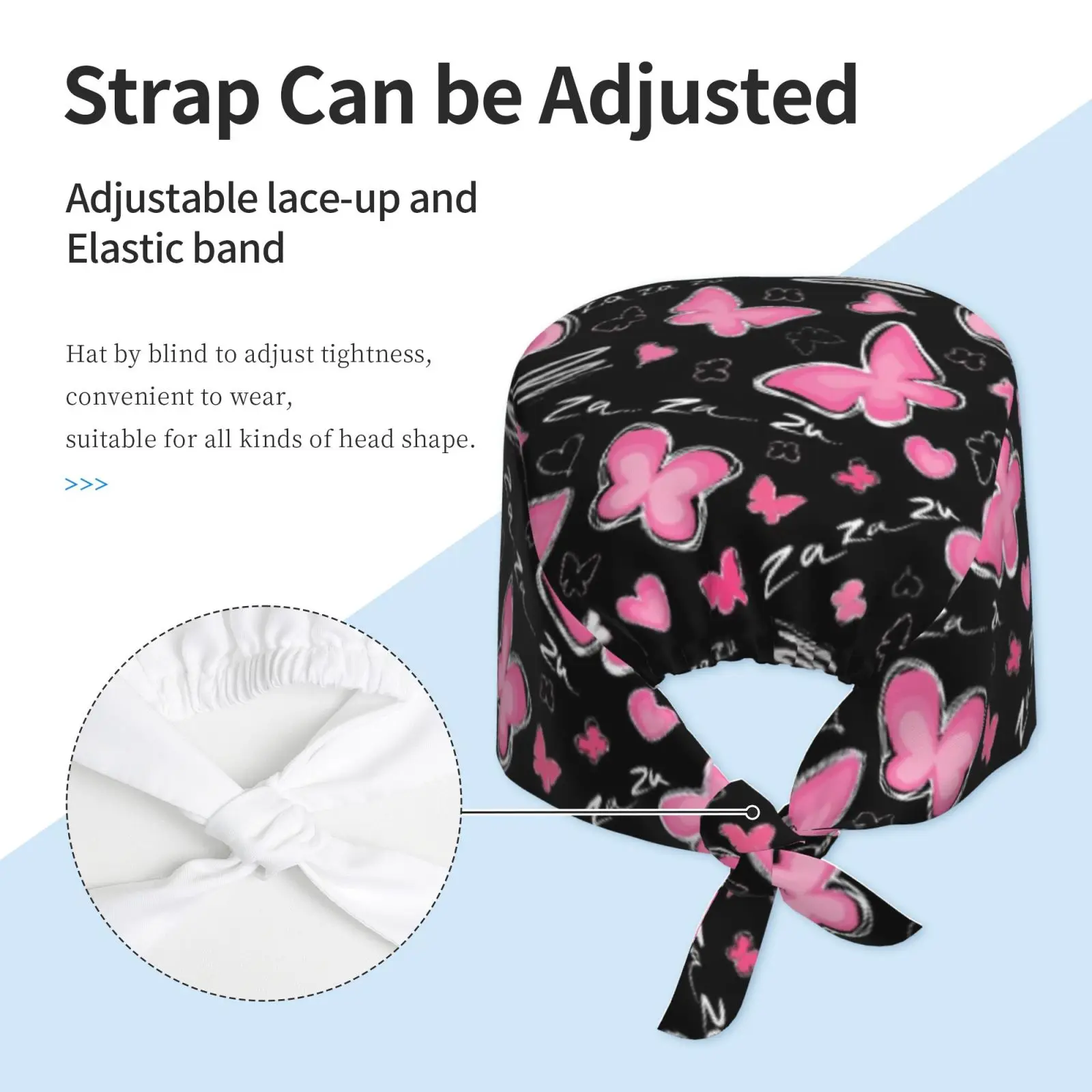 Colorful Butterfly Pattern Cleaning Working Cap Comfortable Men Women Butterflies Scrub Cap Surgicals Hat Nurse Scrubs Hat Nurse