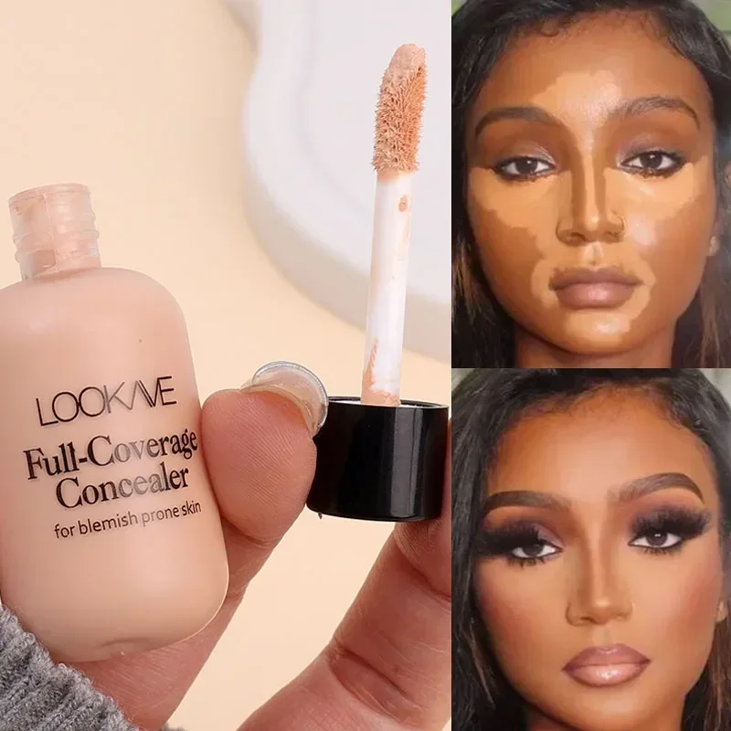 Full Coverage Acne Dark Circles Concealer Cream Waterproof Matte Oil Control Lasting Liquid Foundation Facial Makeup Cosmetics