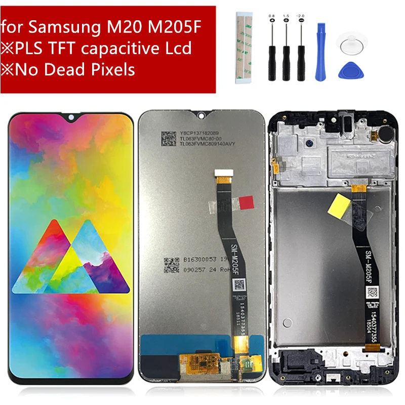 ЖК-дисплей с сенсорным экраном и дигитайзером в сборе с рамкой для Samsung Galaxy M20 2019 SM-M205 M205F 6,3