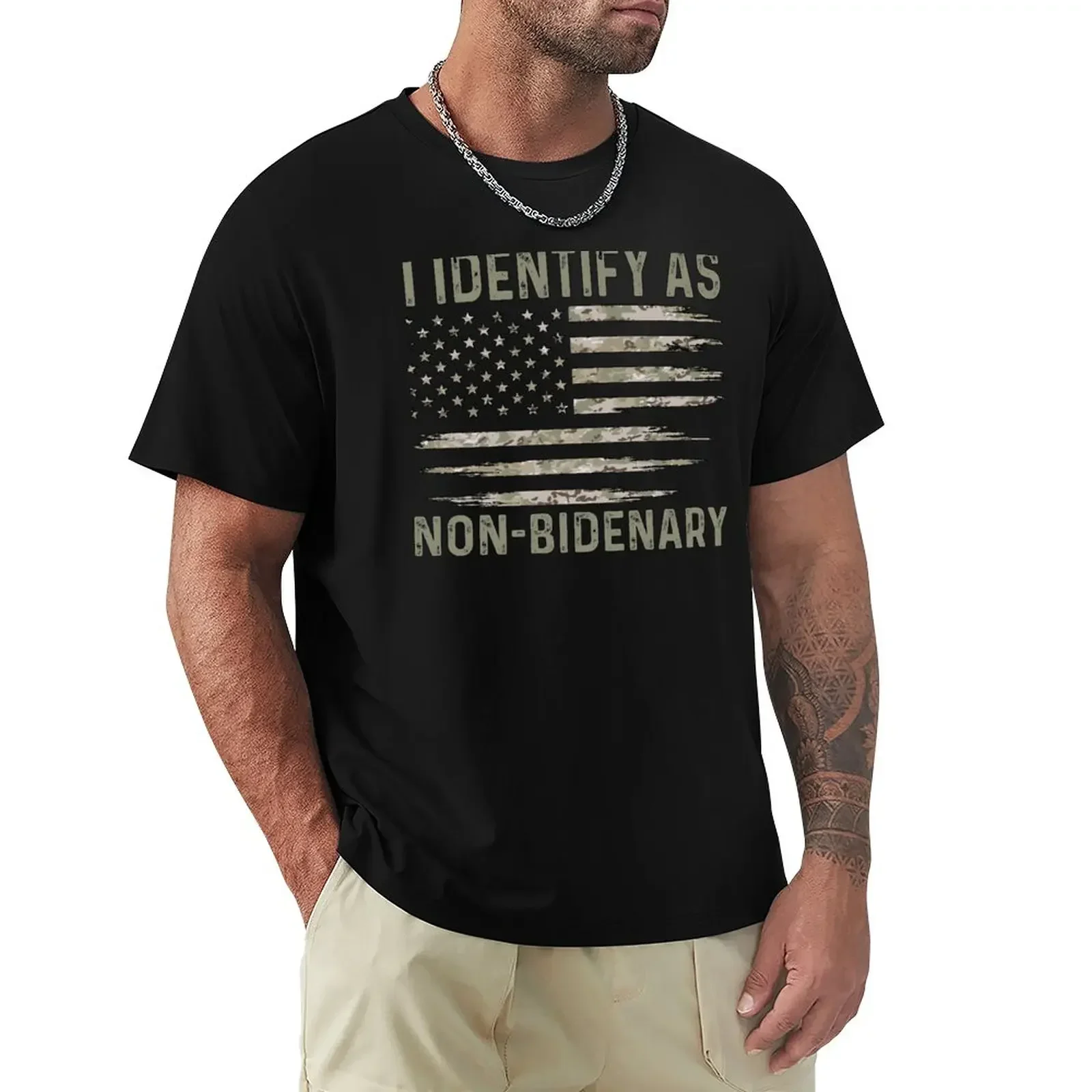 I Identify As Non Bidenary, Anti Joe Biden T-Shirt customs vintage cute clothes Men's t-shirt