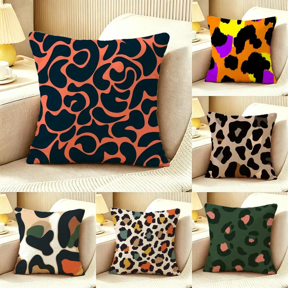 Minimal Leopard Print Cushion Cover Pillow Cover Nordic Minimalist Throw DoubleSided Print Cushion Case for Sofa Bedroom Decor