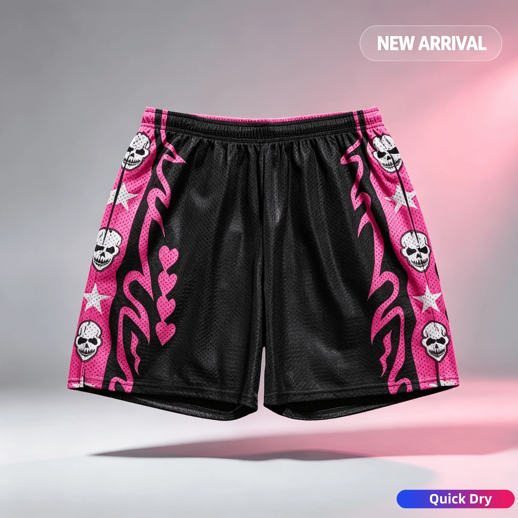 Herren Bret Hart Hitman Retro Basketball Mesh-Shorts Y2K Übergroße Schnelltrocknende Shorts Geeignet für Alltag und Training 2026 – Detail 2