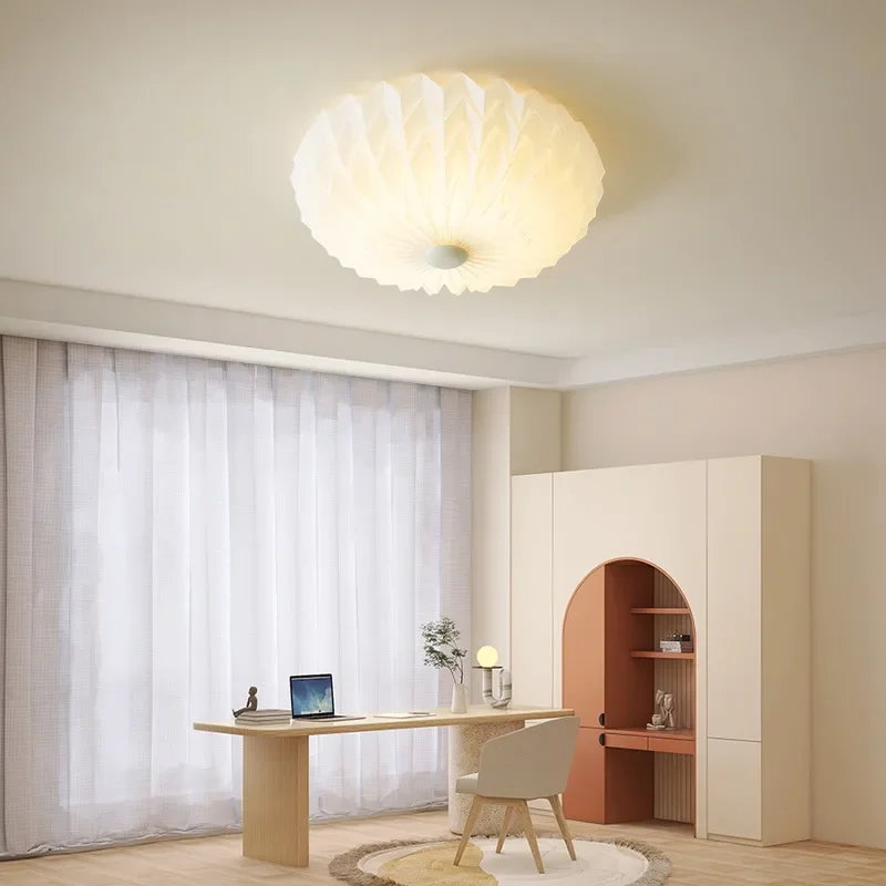 GHJUYIOL French style master bedroom light circular wave new cream style creative modern minimalist living room ceiling light ro