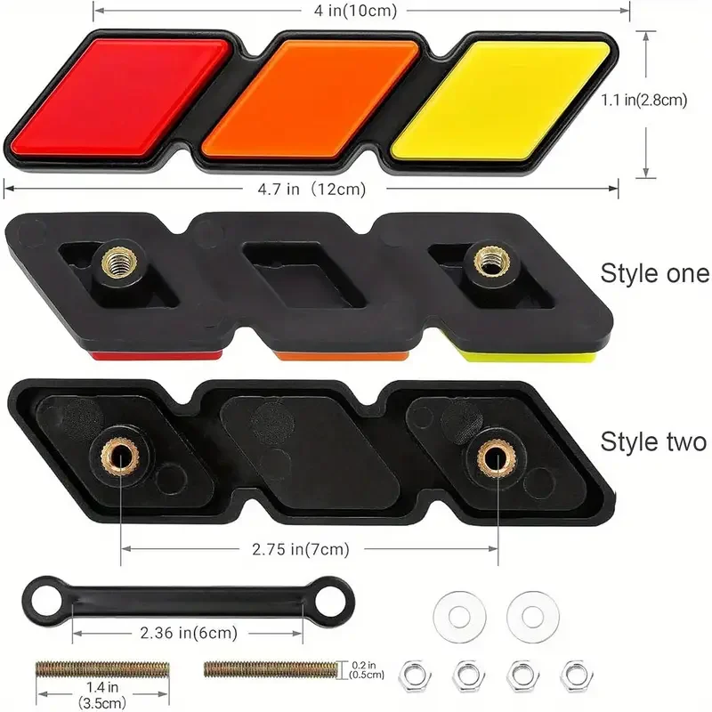 Car Three-Color Metal Front Grille Emblem Logo Fashion Logo Design For Tacoma 4Runner Turanda Sekua Rav4 Hailand Car Accessories