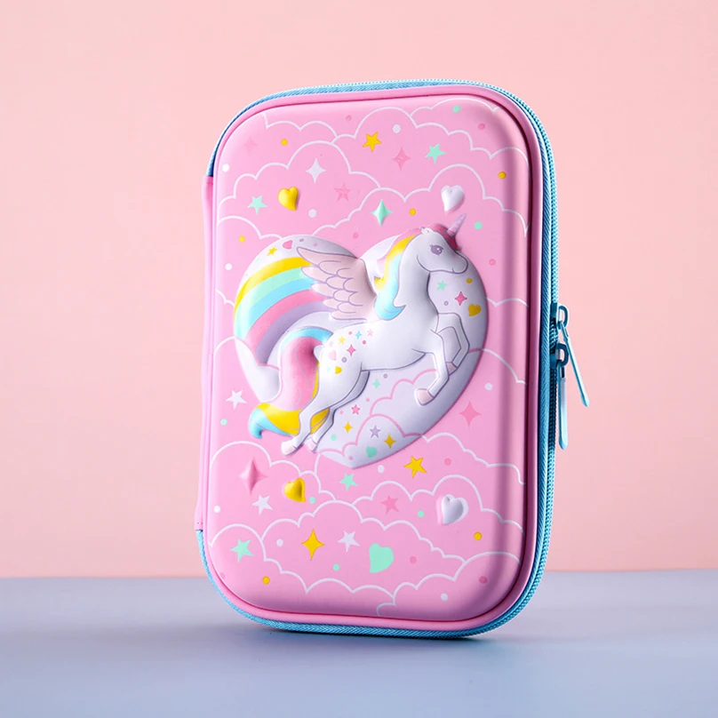 Unicorn Pencil Case Kawaii Stationery 3D Pencilcase Trousse Scolaire Piornik School Supplies Estuche Escolar Cute Pencil Box