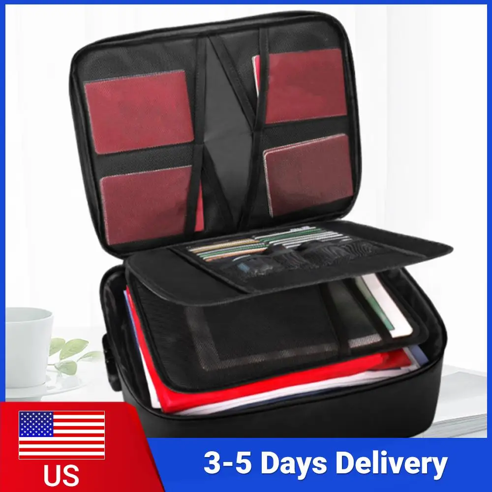 

Fireproof File Storage Case with Water-Resistant Zipper Portable Travel Home Organizer Bag for Him Office Laptop Files Gifts