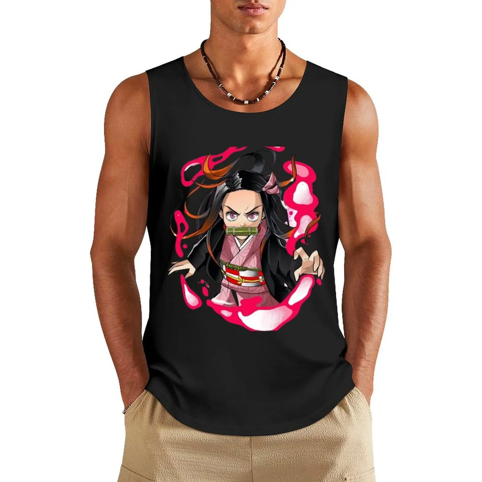 nezuko kamado Tank Top sleeveless t-shirts for men t-shirt Men's T-shirts men