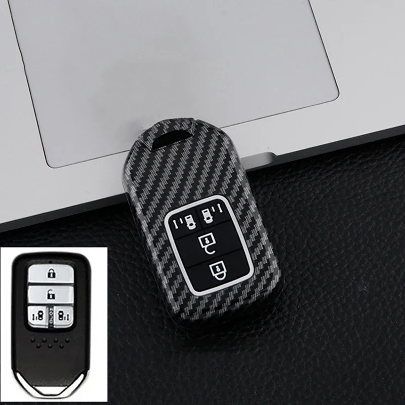 

Fashion ABS Carbon Car Key Case Cover Full For Honda Stepwgn Elysion Civic Fit Accord Pilot CRV HR-V MPV EX Odyssey 2013-2018