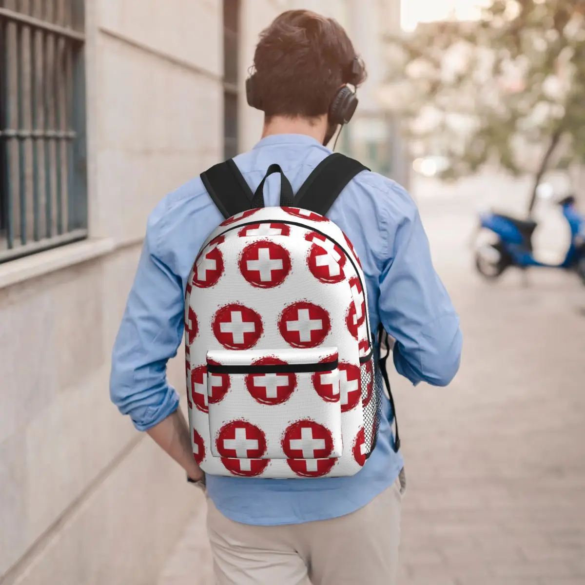 Swiss Switzerland Flag Backpack Boys Girls BookBag Children School Bag Computer Shoulder Bags for Men Women