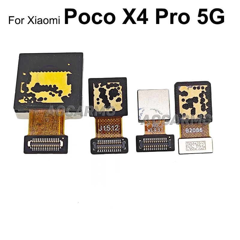 Aocarmo 108MP Back Main Rear UltraWide Macro + Front Camera Module Flex Cable For Xiaomi POCO X4 Pro 5G Replacement Parts