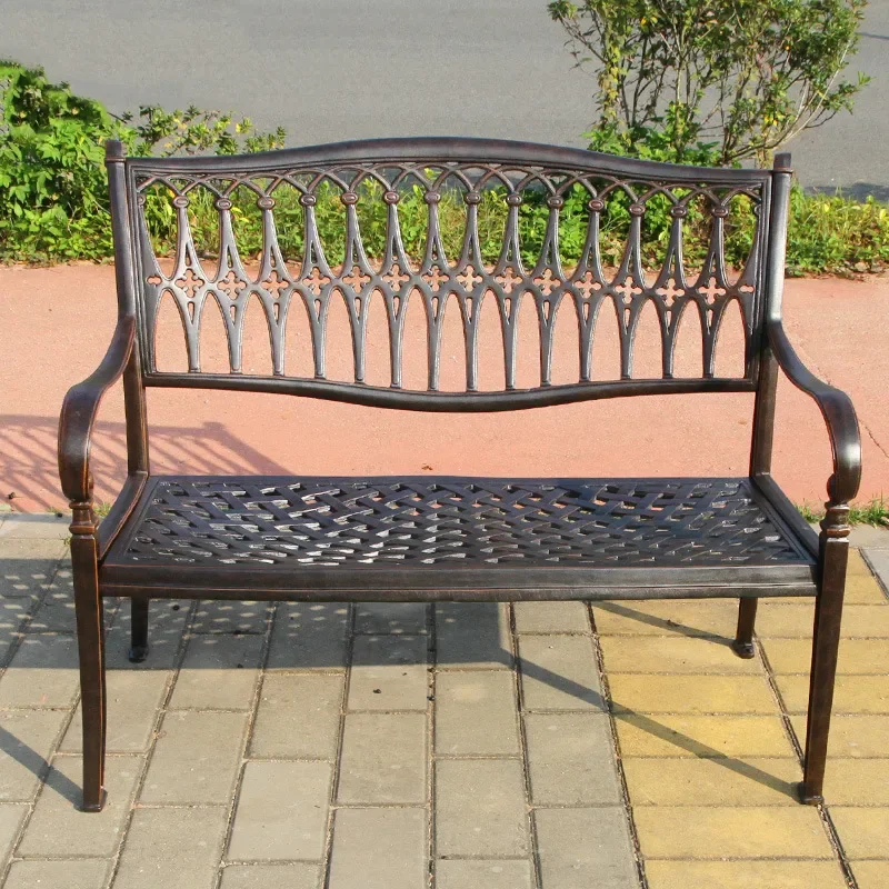 for Outdoor Roman Park Chair Bench Iron Garden Row Community Square Leisure Backrest Cast Aluminum Bench