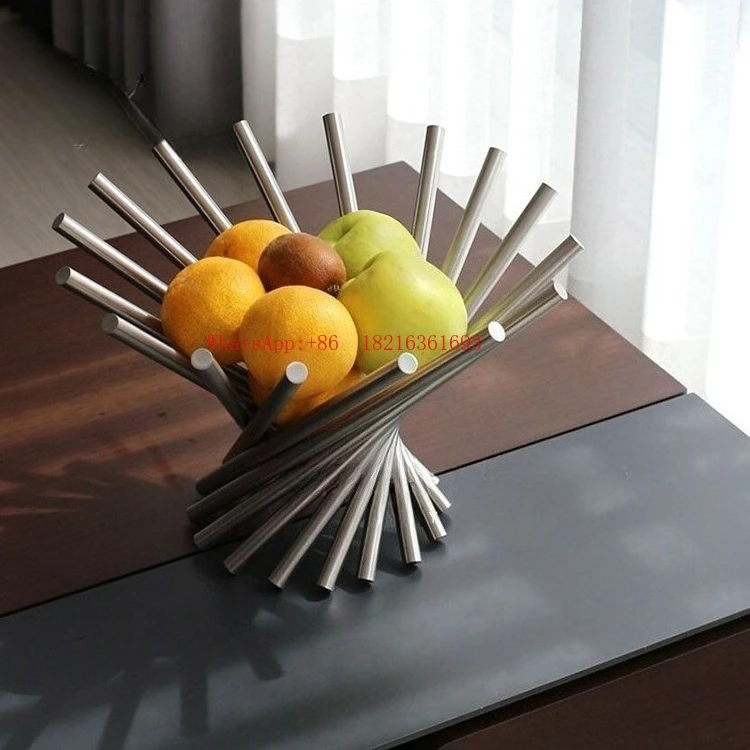 Living Room Stainless Steel High-end Fruit Basket, Stylish Design Tray