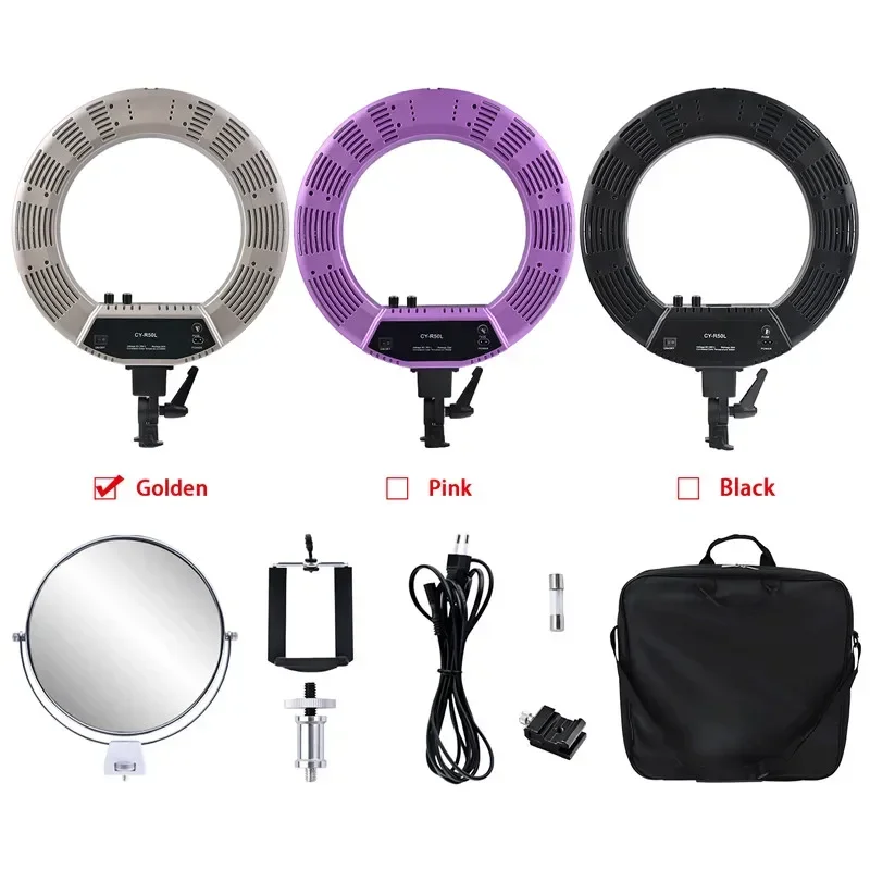 18 Inch 55W 480 LED Adjustable Ring Light 5500K  Macro Ring Light CY R50L for Makeup Photography Studio Lighting
