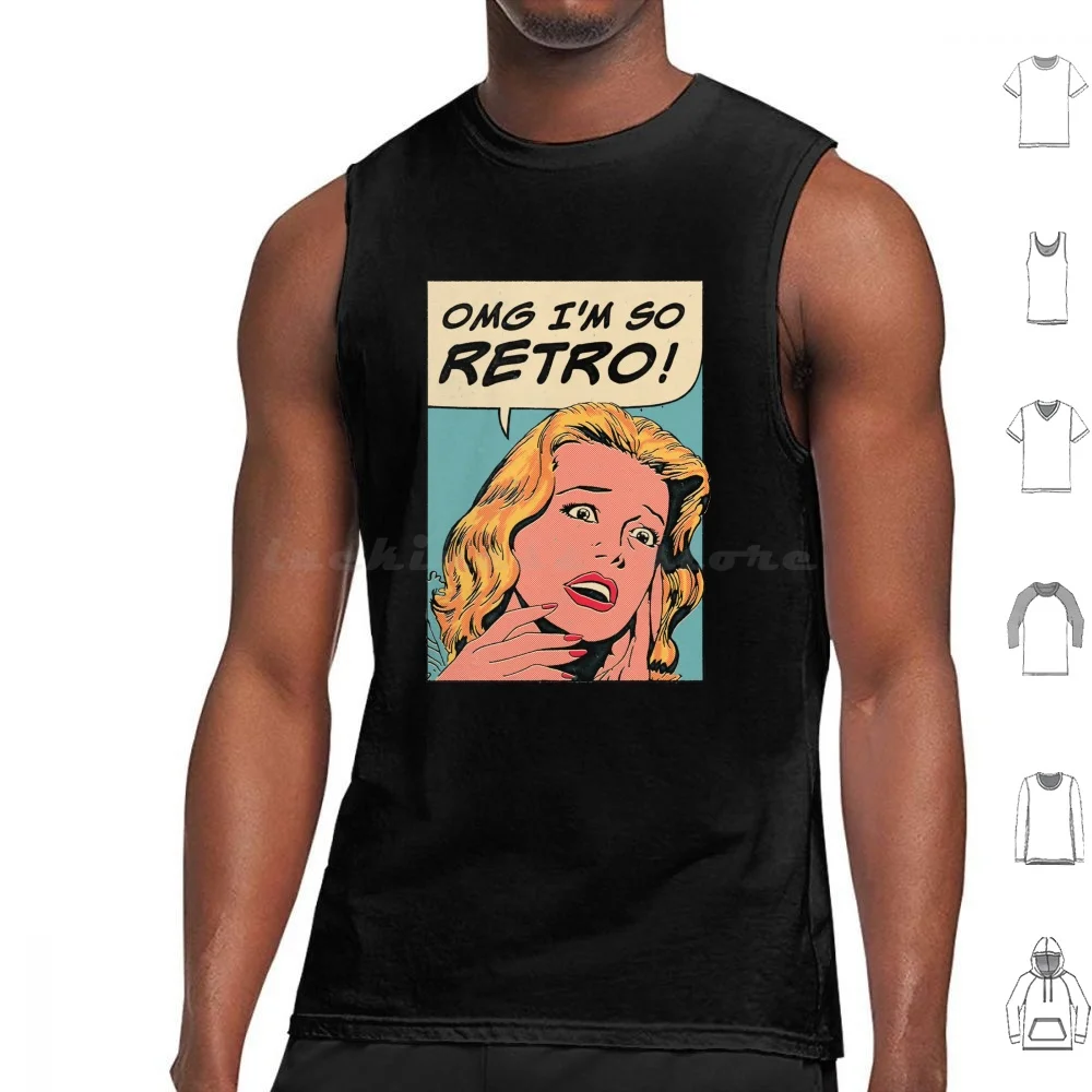 So Retro Tank Tops Vest Sleeveless Retro Vintage Pop Art Halftone Comics Pulp Woman Omg