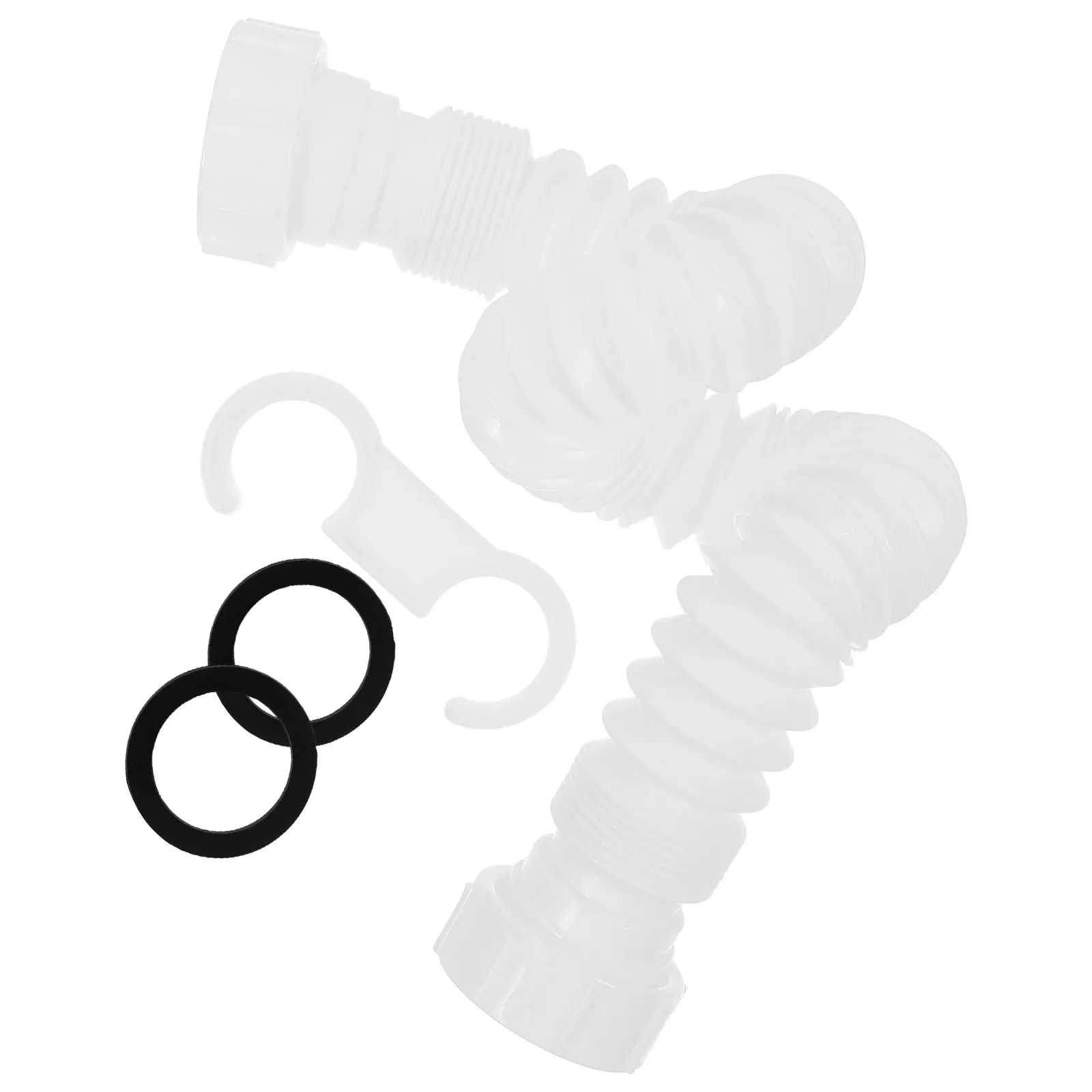 

Flexible Drain Pipe 80cm Double Threaded PVC Hose Kitchen Sink Garbage Disposal Adjustable Basin Plumbing Under Sink Drain Kit