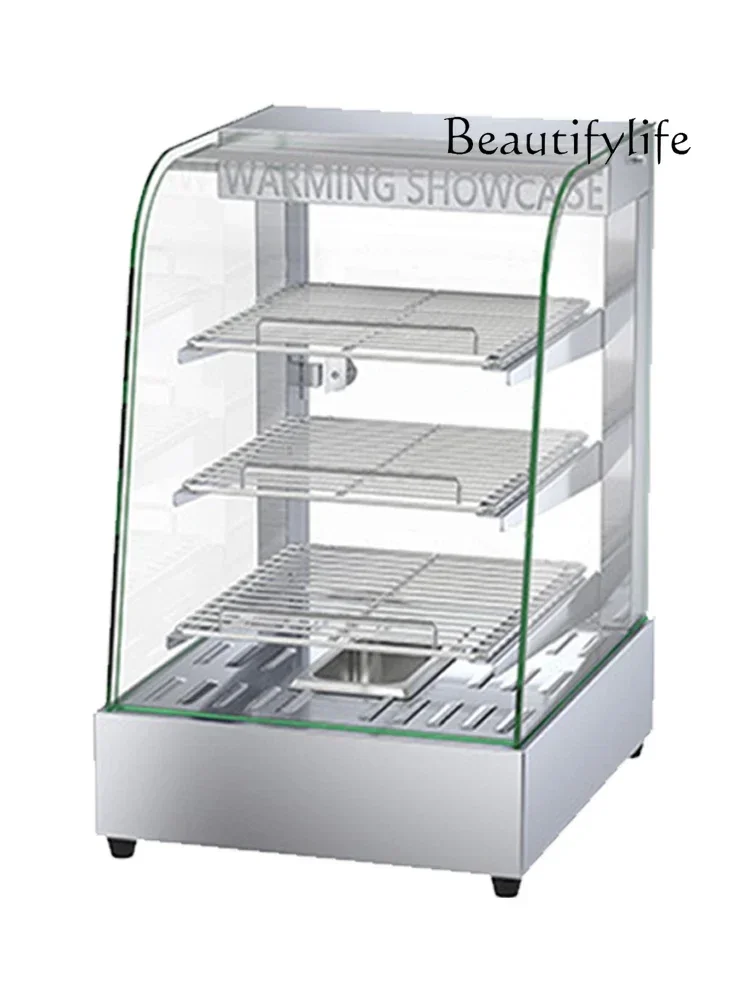 

Commercial heating constant temperature small glass display cabinet for fried chicken insulation cabinet