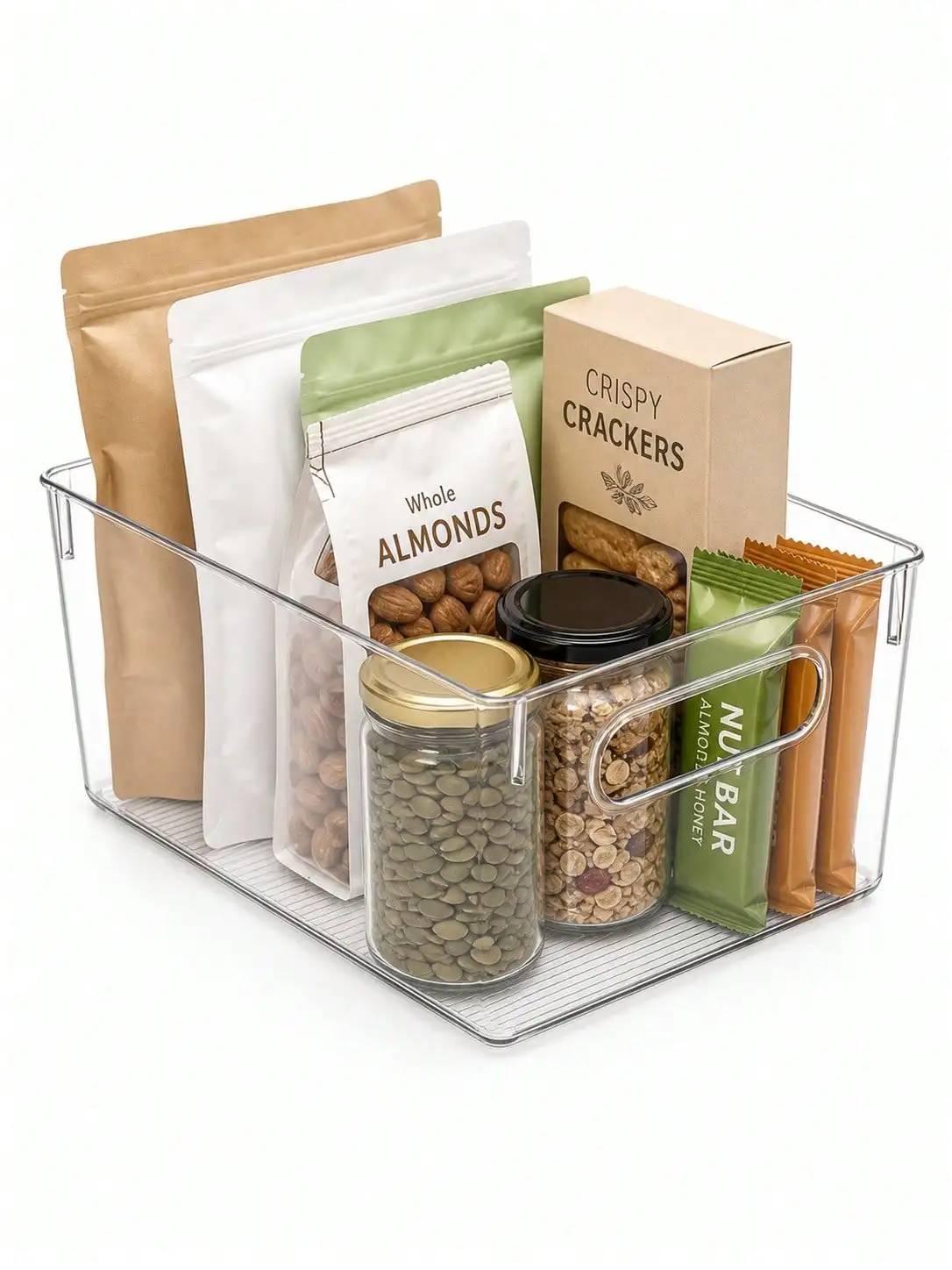8-Pack Clear Storage Bins with Handles, Open-Top Organizer Set for Closet, Utility Shelves and Multi-Room Storage