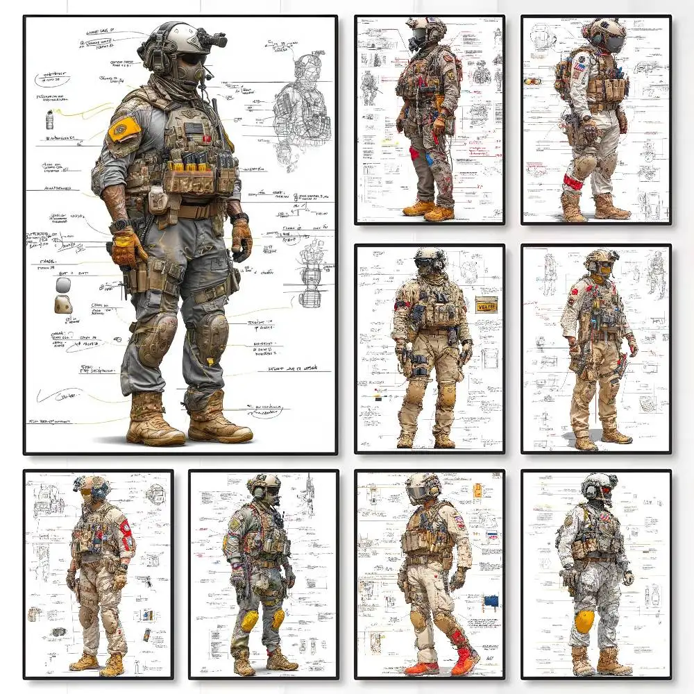 Cool Special Forces Soldier Poster Room Wall Art Painting Sticker For Home Decoration Bedroom Bar Picture Decor