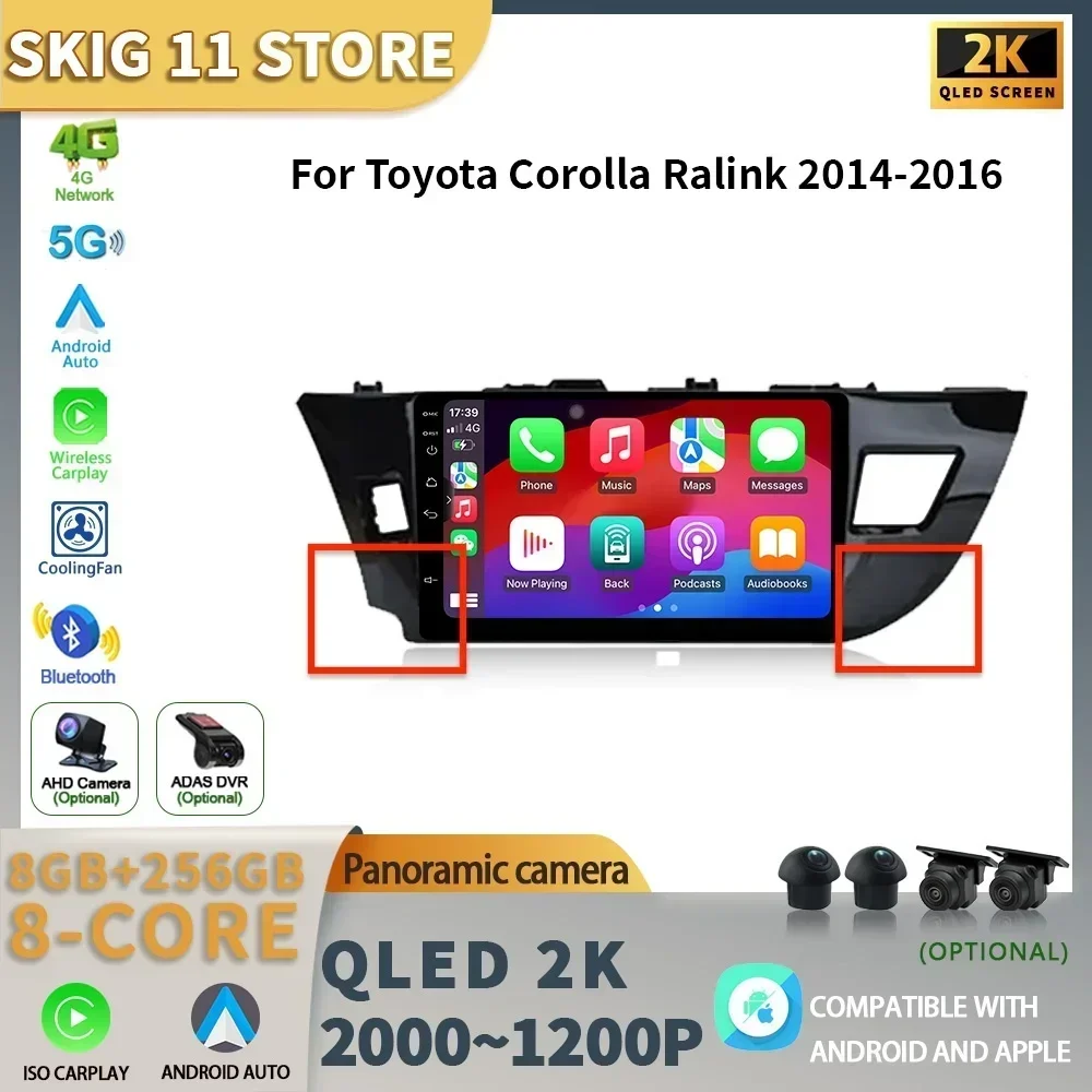 Számára toyota Párta ralink 2014-2016 B autó Rádióadó Multimédia Játszadozó videó android13.0 Kormánymű GPS touchscreen autoradio Hang