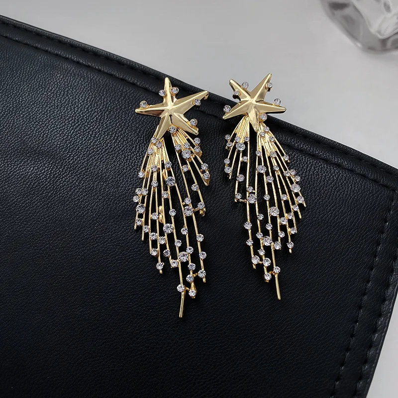Exaggeration Fashion Big Star Dangle Drop Earrings For Women Ladies Statement Pendant Earrings 2024 New Pendientes