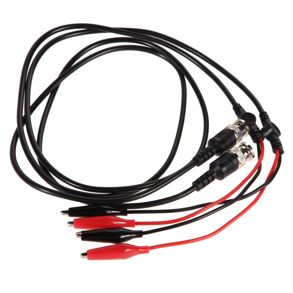 2 Pcs 98cm BNC Q9 To Double Alligator Clip Oscilloscope Test Probe Leads Cables BNC Test Leads Kit for Electrical Working