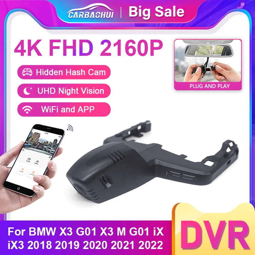 Nuevo! DVR de coche para BMW X3 G01 X3 M G01 iX3 iX 2022 2021 2020 2019 2018 E83 F25 F97 G08 Dash Cam 4K 2160P accesorios de coche DashCam
