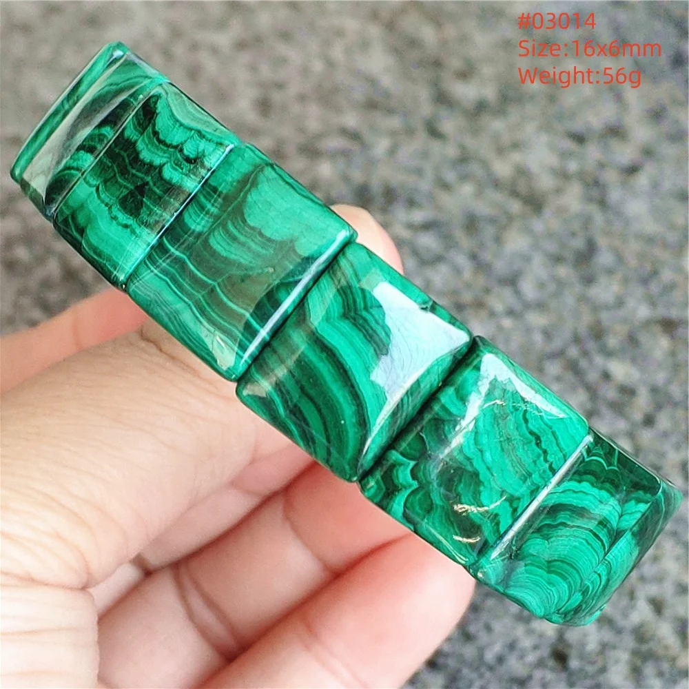 

Natural Green Malachite Chrysocolla Beads Bracelet Women Healing 16x7mm Rectangle Beads Crystal AAAAA