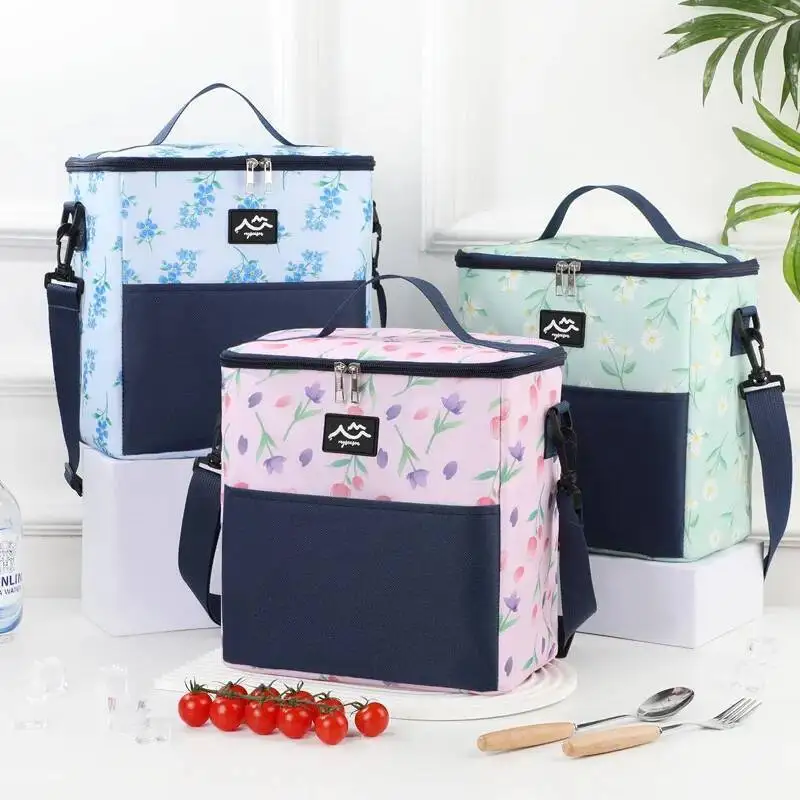 2025 Fahsion Hot Selling Picnic Bag Outdoor Camping Fresh Ice Bag Large Capacity Square Lunch Bag Portable Bento