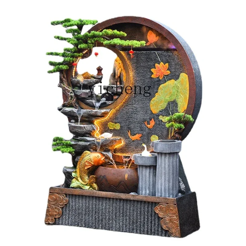 L14-Running Water Wall Partition Screens Floor Ornaments Outdoor Rockery Decoration Water Curtain Wall