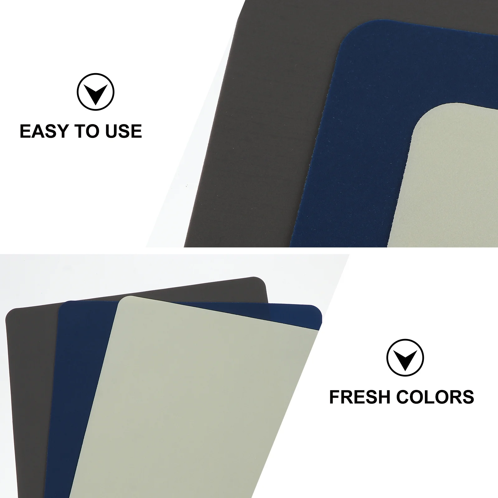 3Pcs Silicone Tabletop Mats Durable Bright Colors Blue Gray Beige Anti-Skid Study Office Dinner Table Mats Table Mat