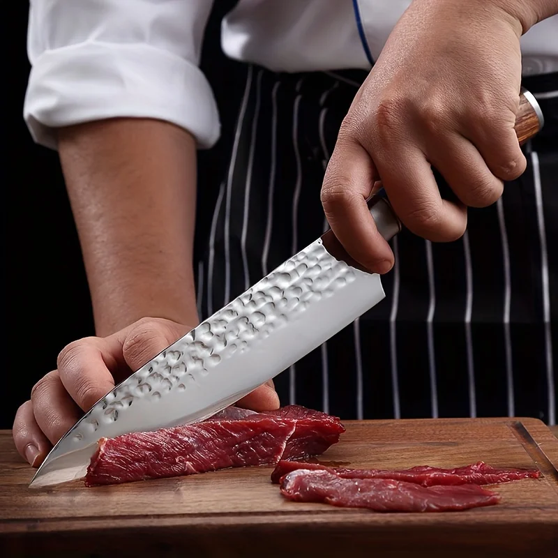 

Сверххострый нож шеф-повара из высокоуглеродистой нержавеющей стали, японский нож шеф-повара с эргономичной деревянной ручкой для приготовления пищи и выпечки