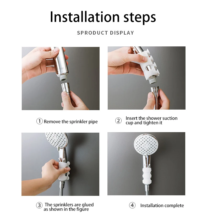 Flexible Shower Head Holder Suction Cup Bracket for Bathroom Wall Mount Silicone Handheld Sprayer Support Durable Tool
