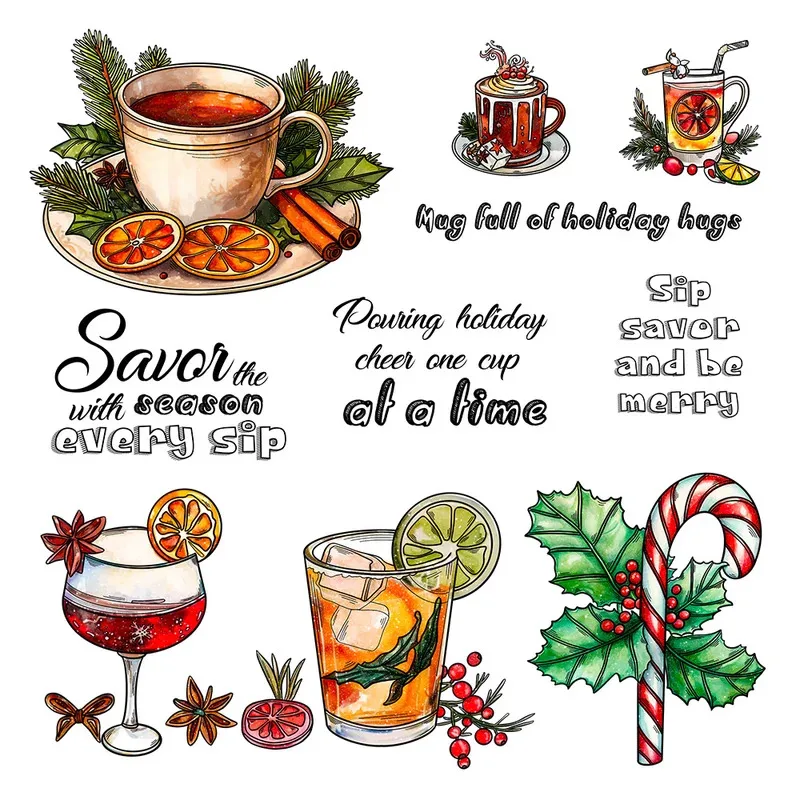 

Have A Cup Of Drink Clear Stamp DIY Scrapbooking Supplies Silicone Stamp For Card Making Albums Crafts Decor