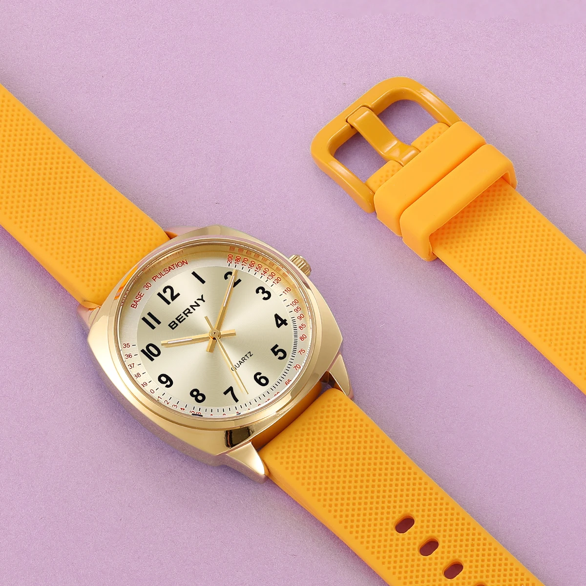 BERNY Damen-Armbanduhr, leuchtend, lässig, schlicht, Damen-Quarzuhr, S/S, weiches Silikonarmband, leicht ablesbar, modische Damen-Armbanduhr – Detail 14