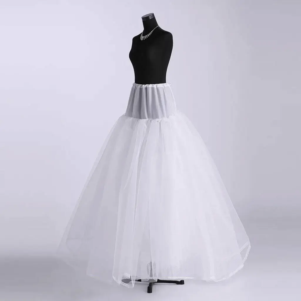 Vestido de casamento de 3 camadas de rede macia de suporte duro sem anel de casamento petticoat fofo