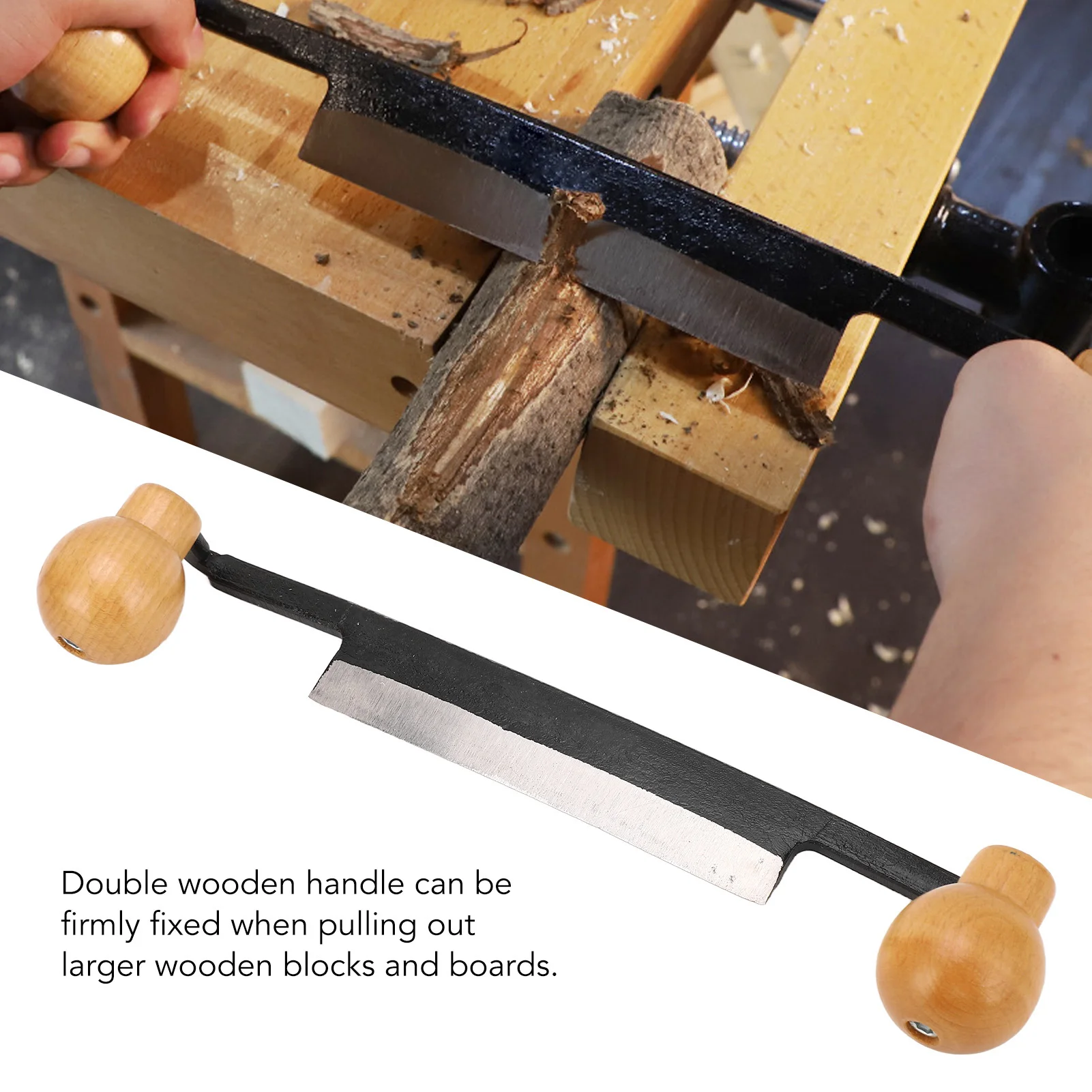 1PC Straight Draw Knife Double Anti Slip Woodworking Handle Incisive Tungsten Steel Blade Draw Shave Knife Debarking Hand Tool