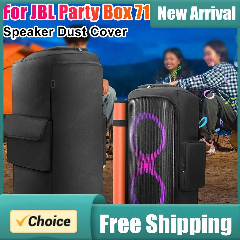 

Portable Speaker Dust Case with Mic Pocket Double-Sided Speaker Storage Bag Waterproof for JBL Party Box 710 Accessories