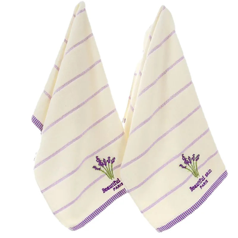 Cotton Embroidery Lavender Aromatherapy Soft Bath Hand Face Towel Sheet Set