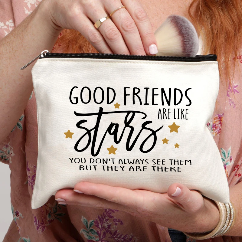 Funny Slogan Pouch Cosmetic Bag Zipped Pencil Case Snacks Makeup Bags Snack Bag Organizer Purse Gift Makeup Case for Friends