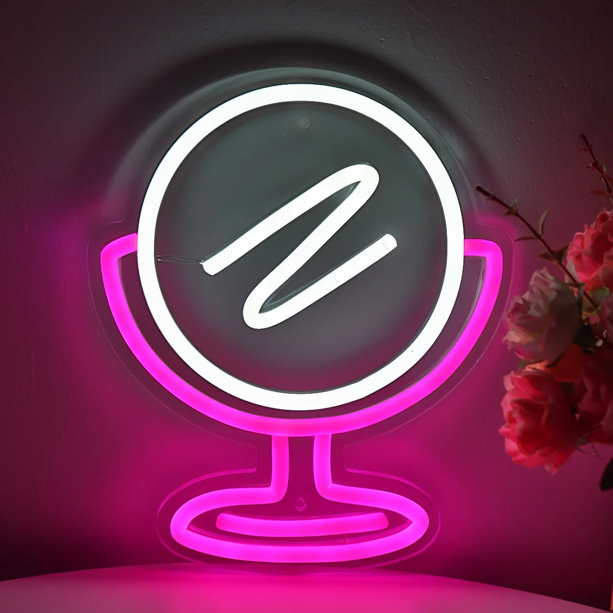 1PC Mirror USB Powered LED Wall Neon Sign per Pub Club Party Event Decoration 7.24 ''* 8.66''