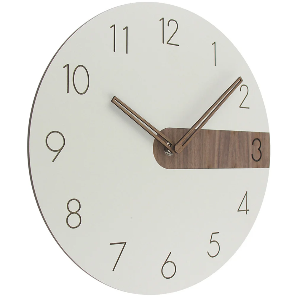 

1Pcs Creative Wall Clock Wooden Round Hanging Clock Silent Wall Decor Ideal for Living Room Study Kitchen Office