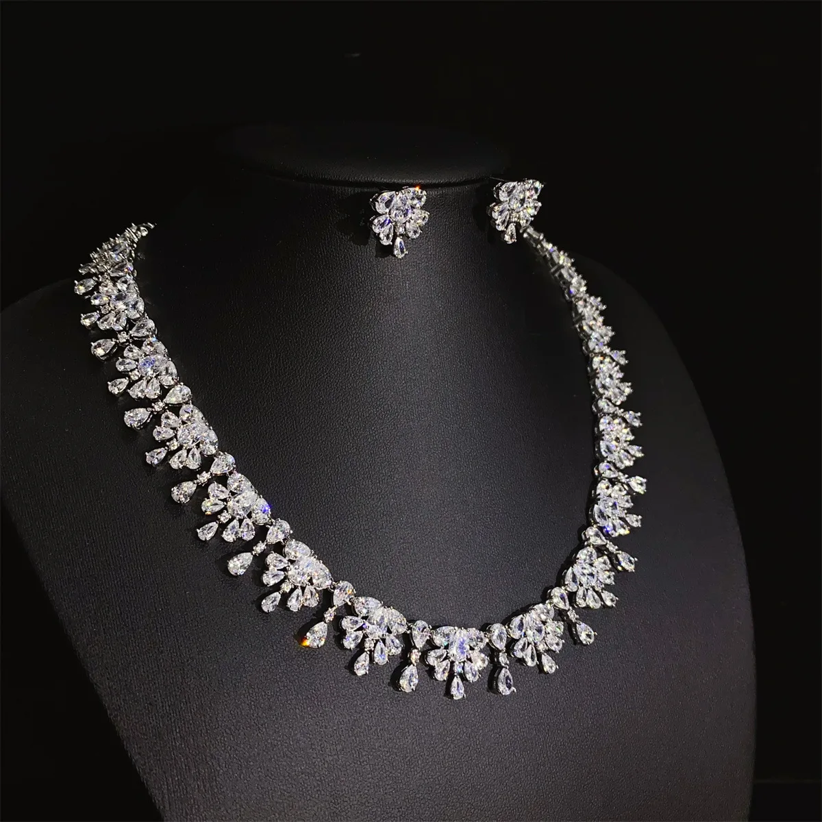 HIBRIDE Everyday Elegant Cute Jewelry Necklace Earrings 2 Piece Clothing Accessories for Dubai Wedding Party Gift Travel S-885