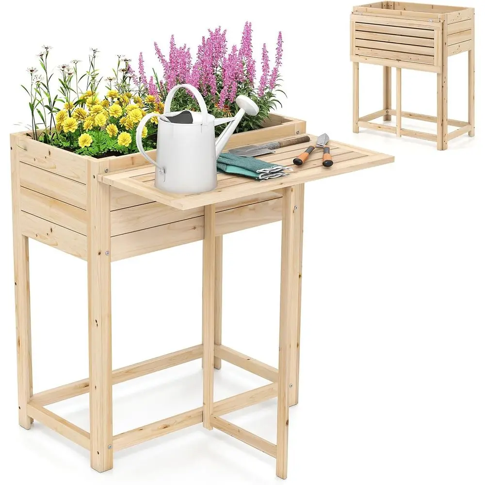 

Высокая грядка-клумба с откидным столиком для посадки растений, для трав и овощей, для использования в помещении или на улице, идеально подходит для заднего двора, патио