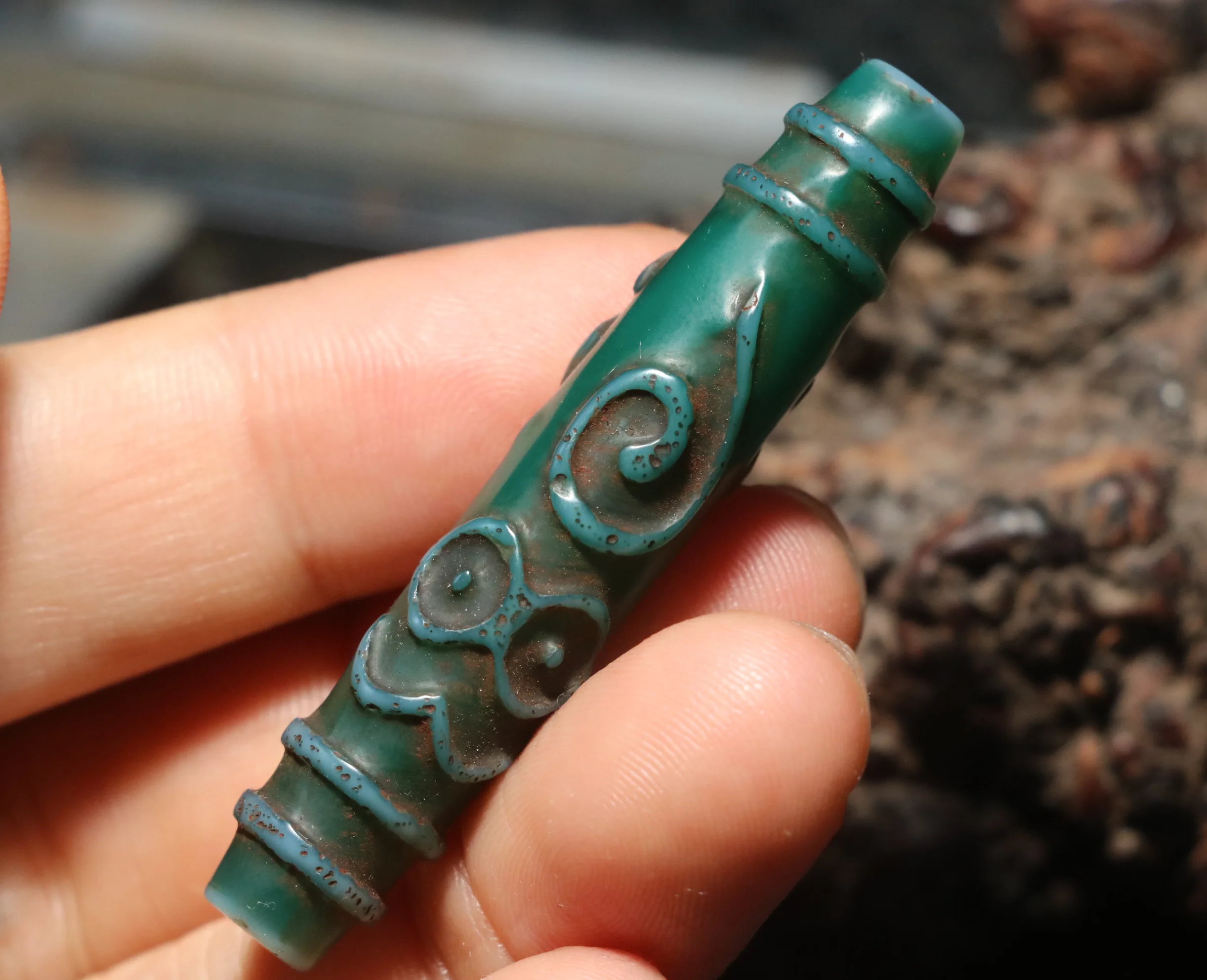 

Энергетический тибетский топ, старый агат, зеленый цвет, банруфлай, скульптурный дзи, бусина, амулет, кулон, талисман, ювелирные изделия, драгоценный камень, сокровище